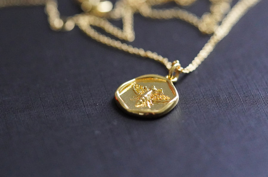 Golden Bee Pendant Necklace